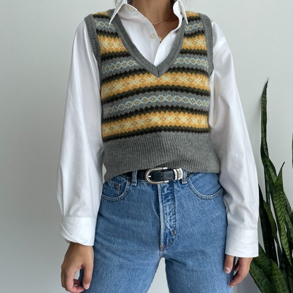 Hobbs Sweaters - Hobbs London lambswool fair isle knitted sweater vest